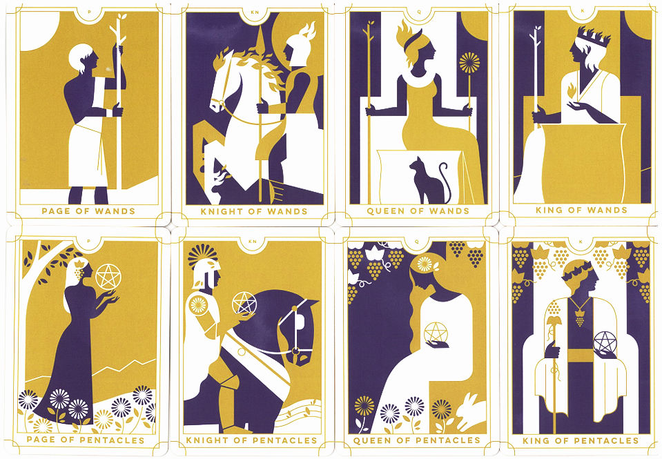 Wands and Pentacles court cards from Everyday Tarot