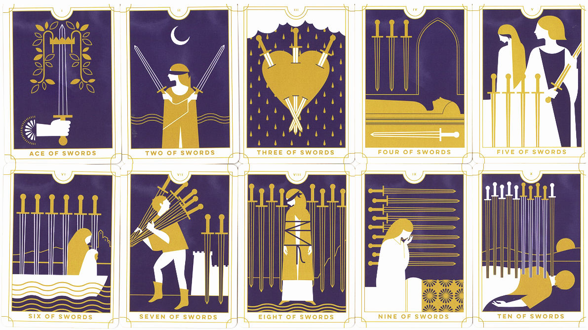 Ace through Ten of Swords from Everyday Tarot