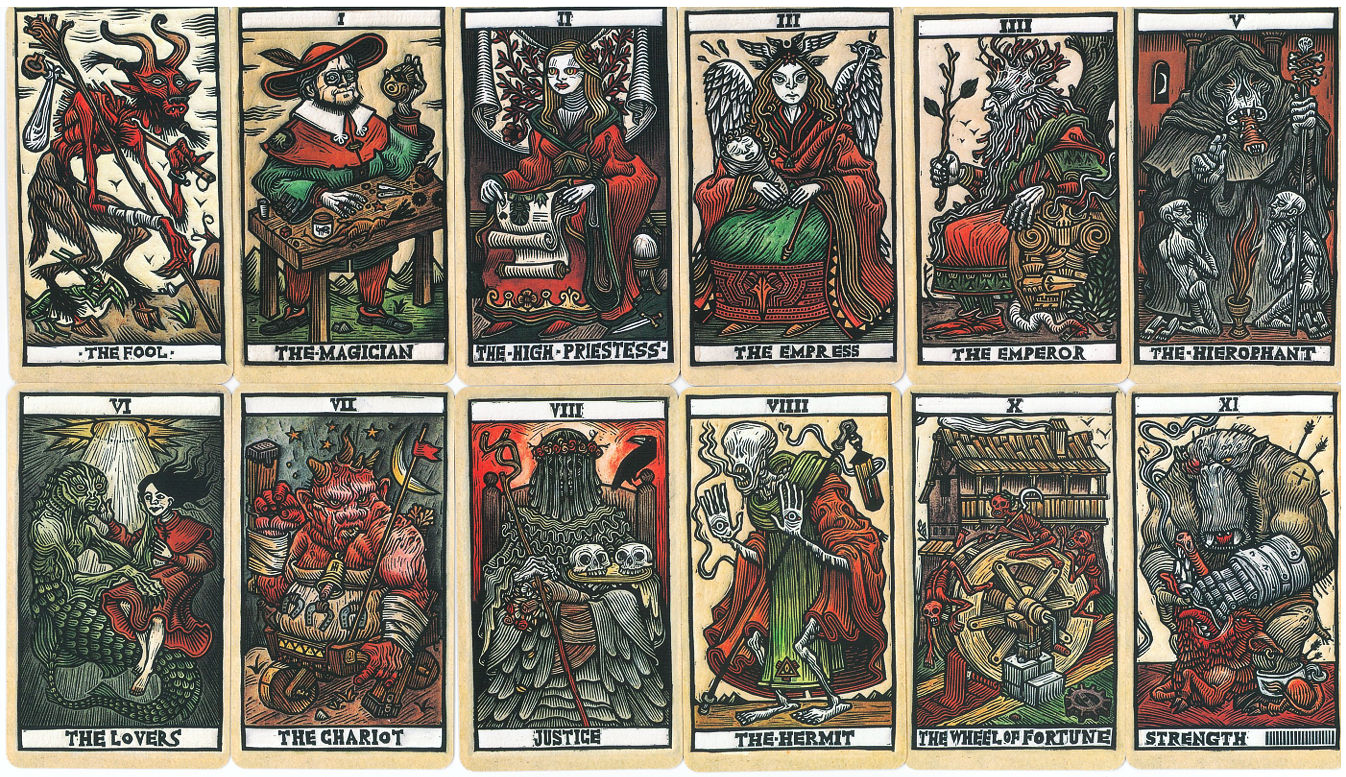 Major Arcana cards from Tarot del Toro