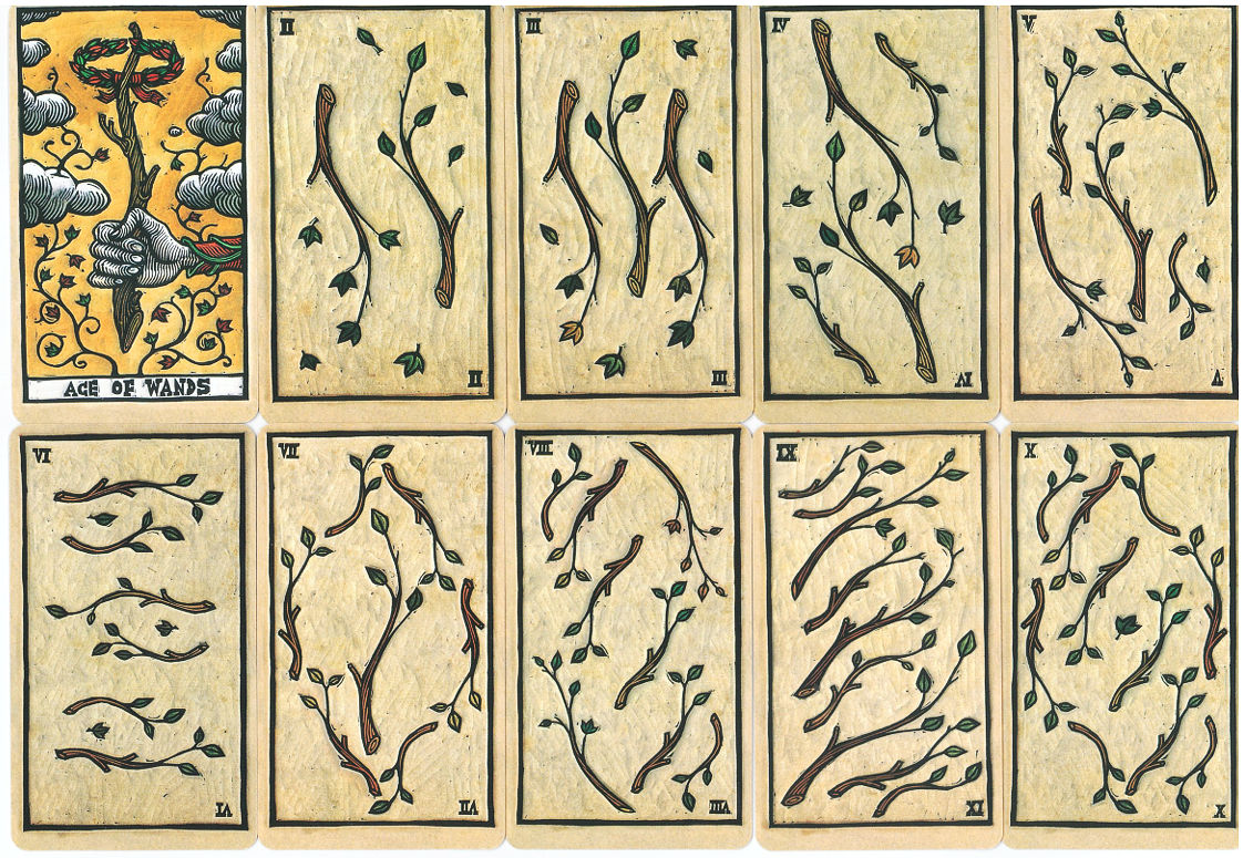 Ace through Ten of Wands from Tarot del Toro