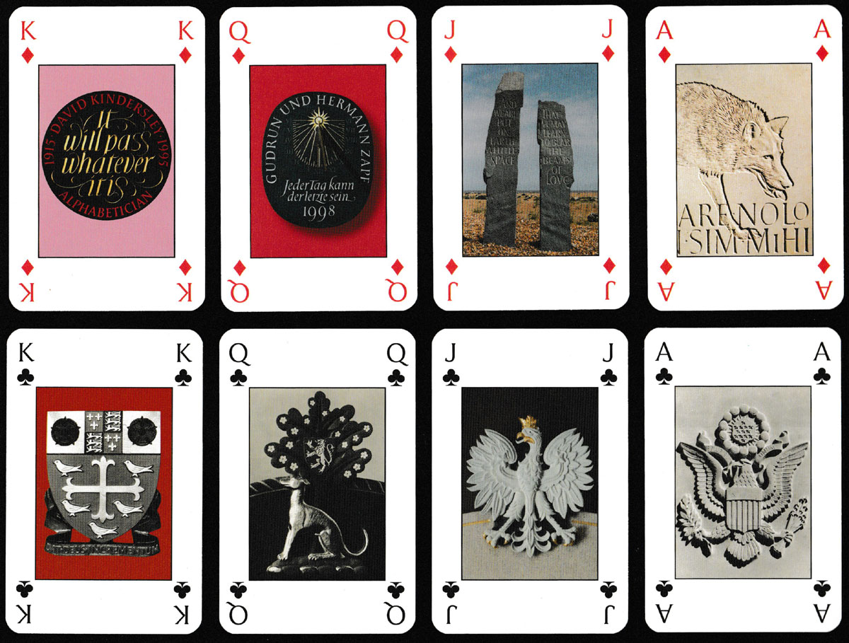 David Kindersley centenary playing cards published by the Cardozo Kindersley Workshop, Cambridge, UK, 2015