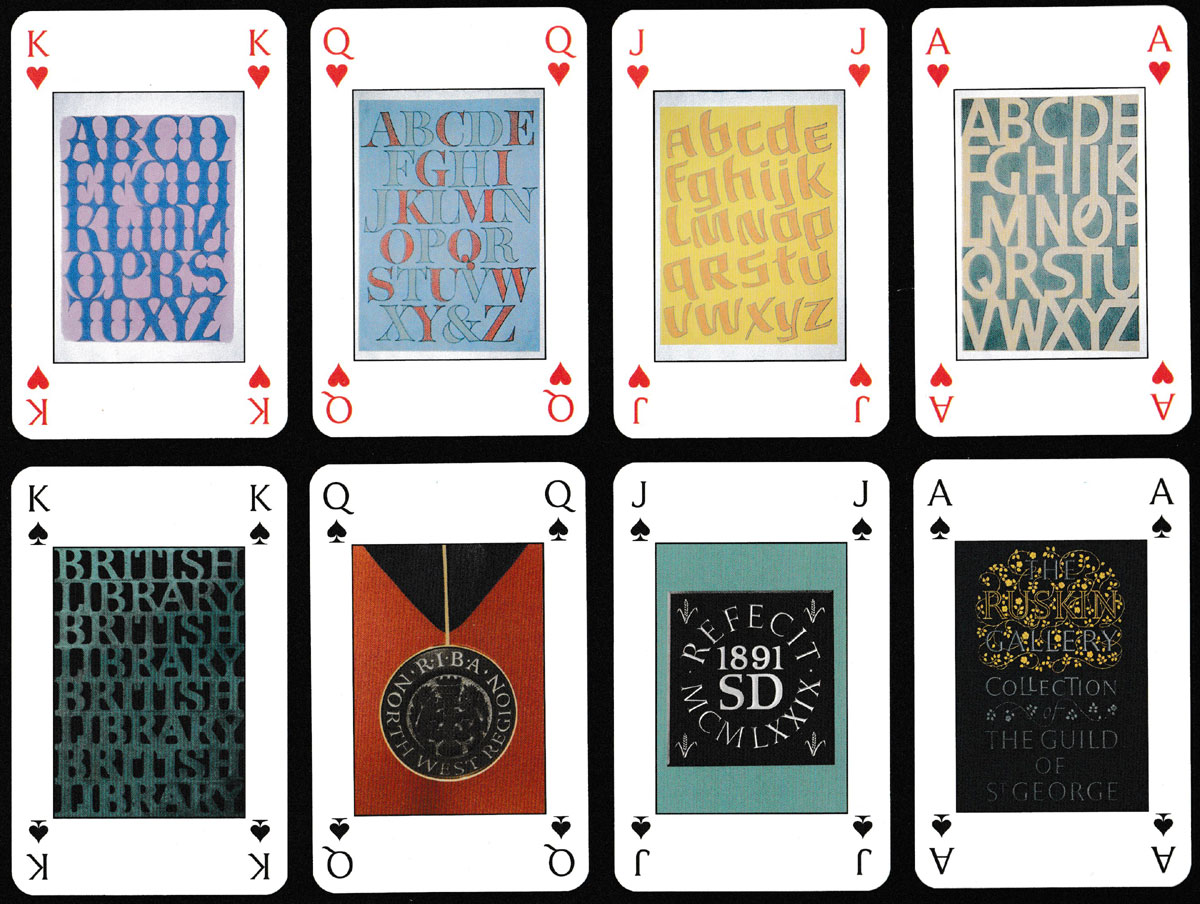 David Kindersley centenary playing cards published by the Cardozo Kindersley Workshop, Cambridge, UK, 2015
