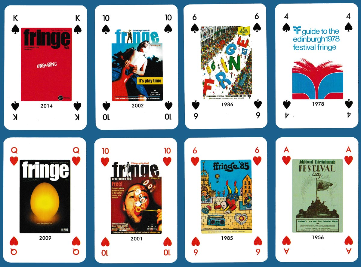 Edinburgh Festival Fringe programme covers from 1956 to 2016 published by Winning Moves UK Ltd, 2017