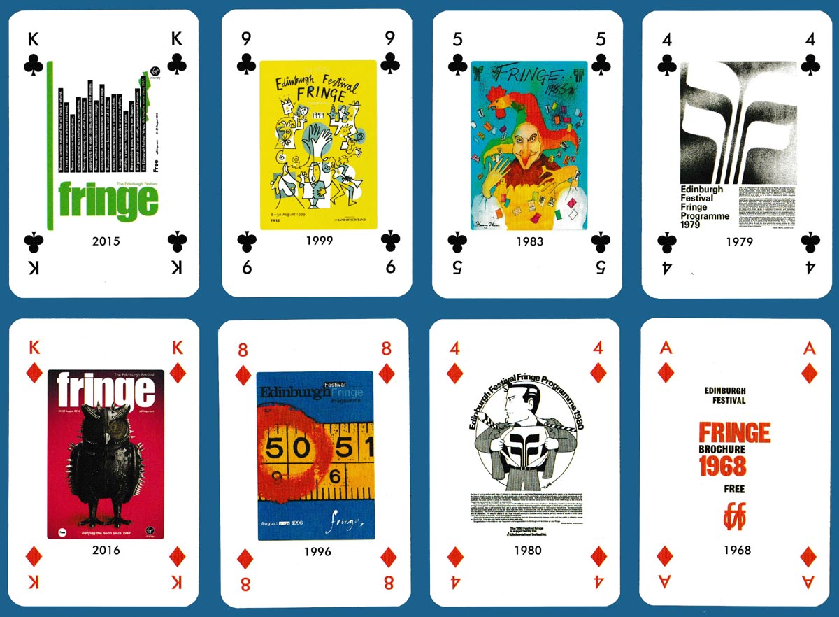 Edinburgh Festival Fringe programme covers from 1956 to 2016 published by Winning Moves UK Ltd, 2017
