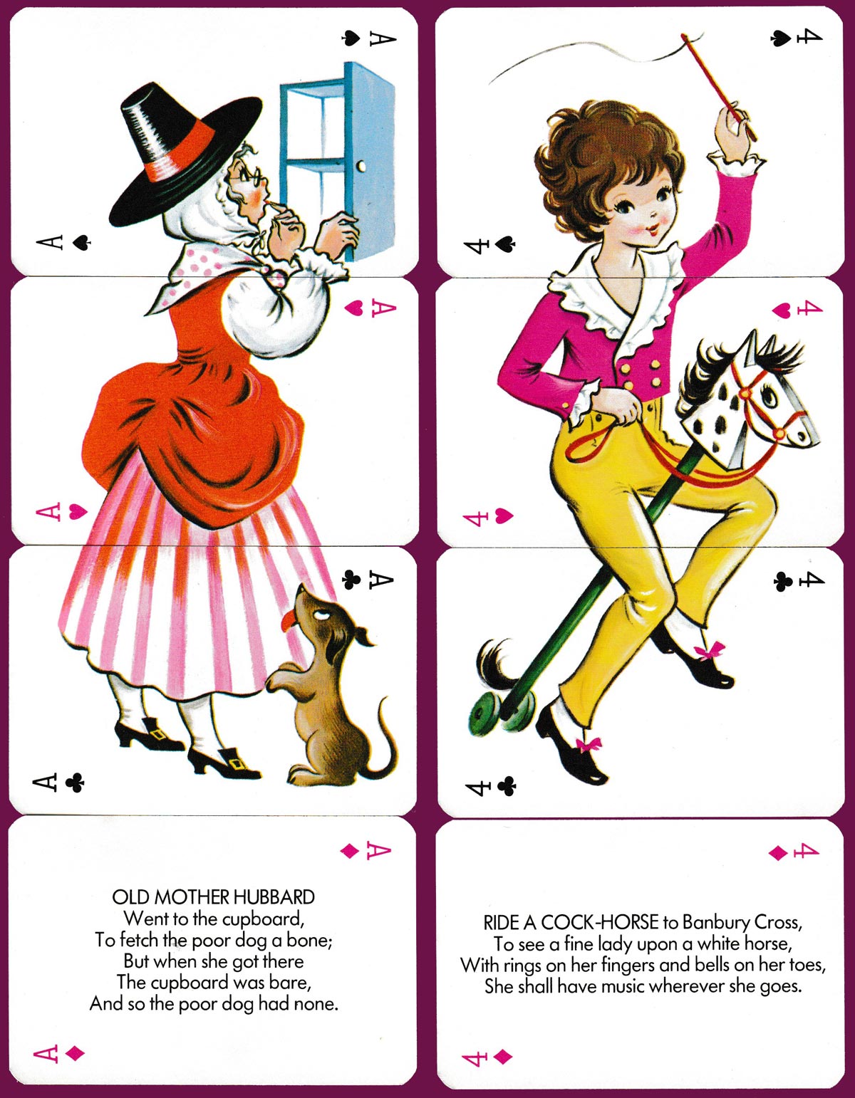 Nursery rhyme playing cards by Waddingtons, 1975