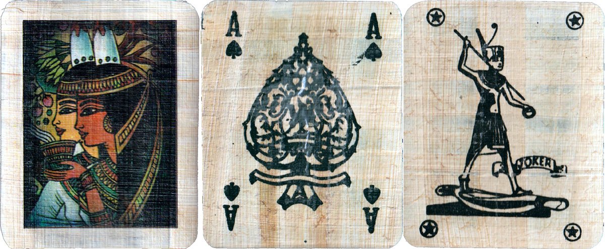 Egyptian papyrus playing cards — Lacquered papyrus playing cards