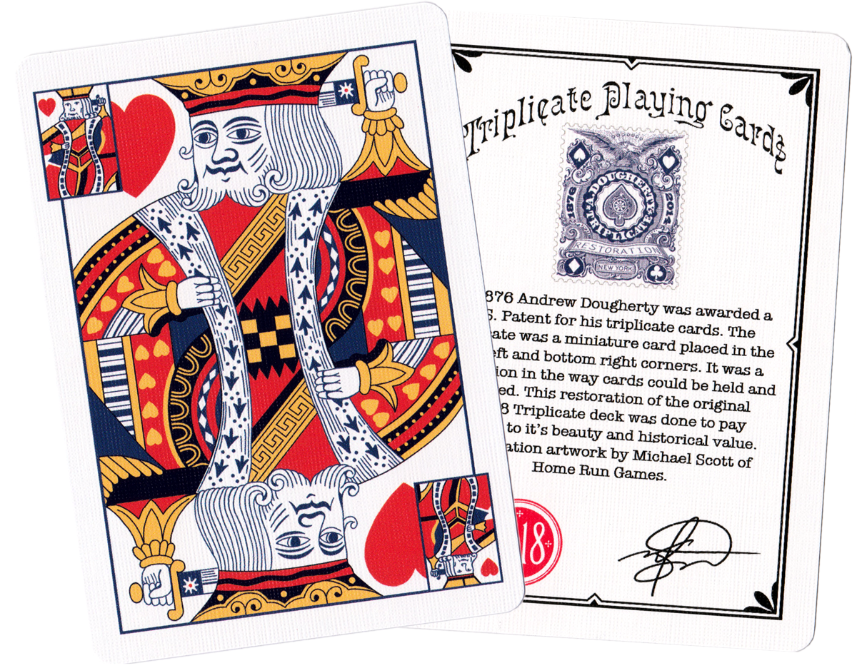 Triplicate Restoration playing cards by Michal Scott, 2014