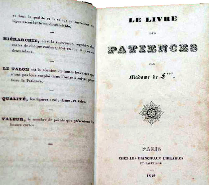 Le Livre des Patiences by Madame de F* (Marquise de Fortia), Paris, France 1842