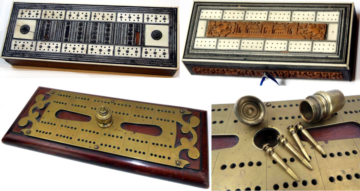 a few examples of cribbage boards