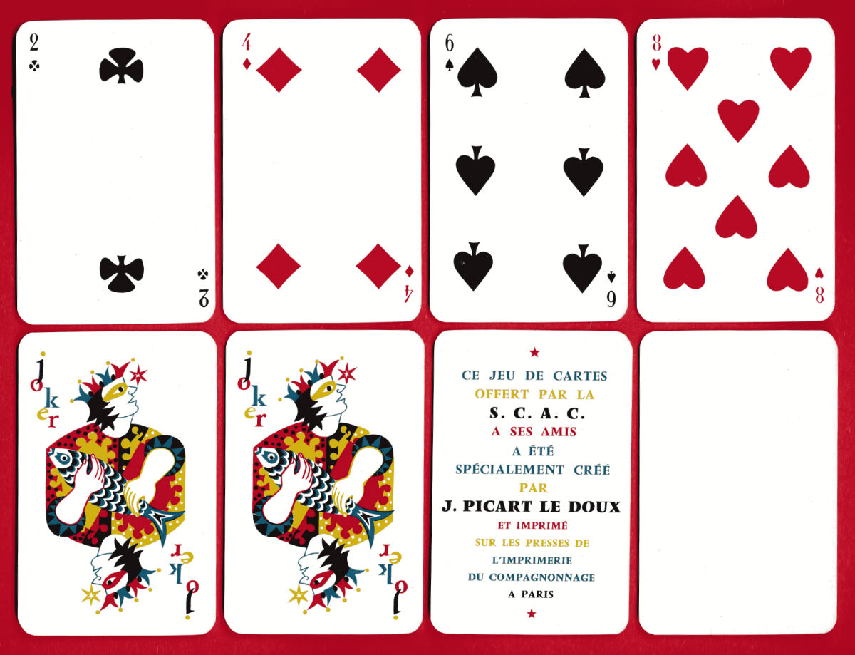SCAC Jean Picart le Doux number cards, jokers, and presentation card