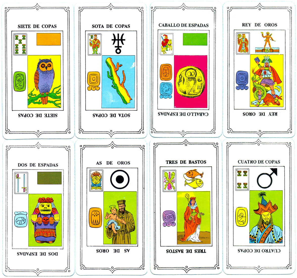 ‘Cartomancia Astrología Quirologia Tests’ fortune-telling cards, 40 large-size cards in box, Argentina, c.1985