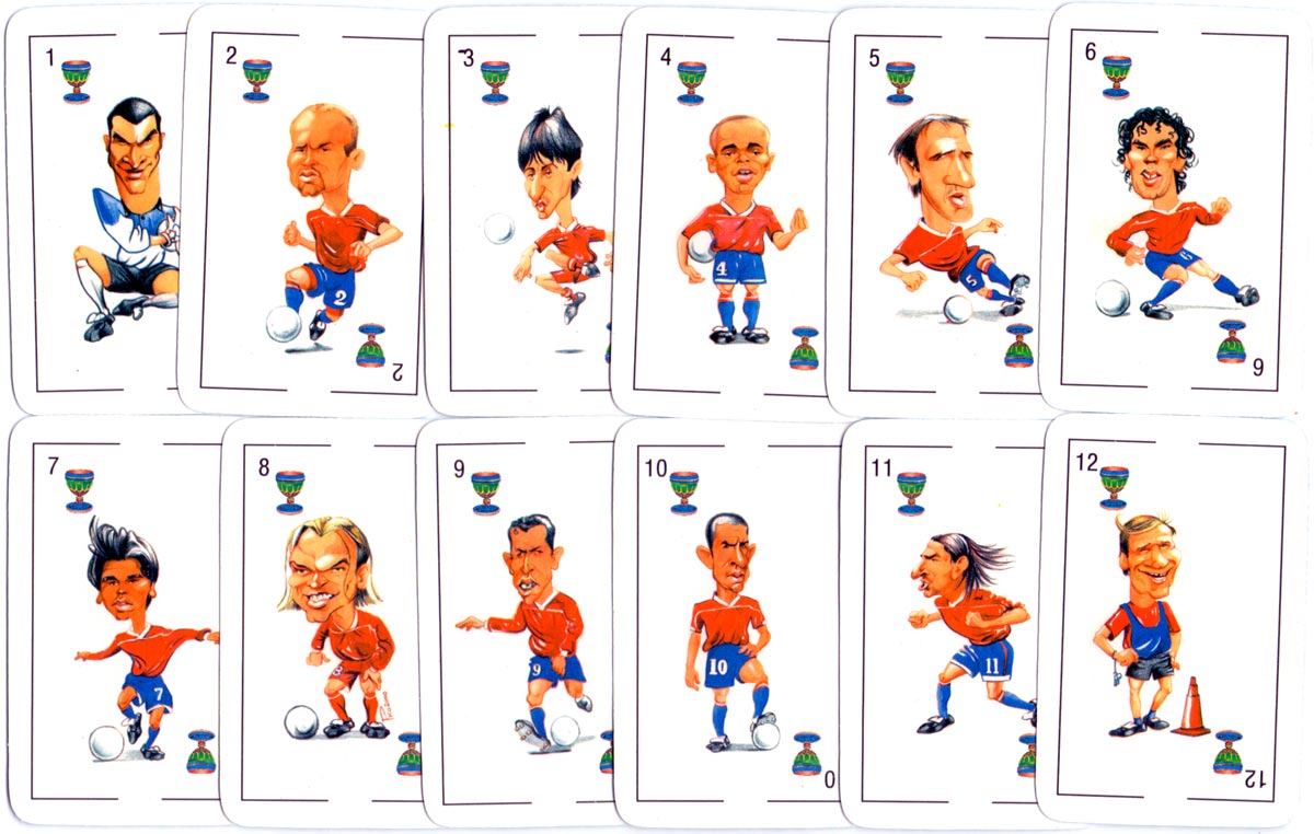 “Desafio” playing cards with football player caricatures, c.2000