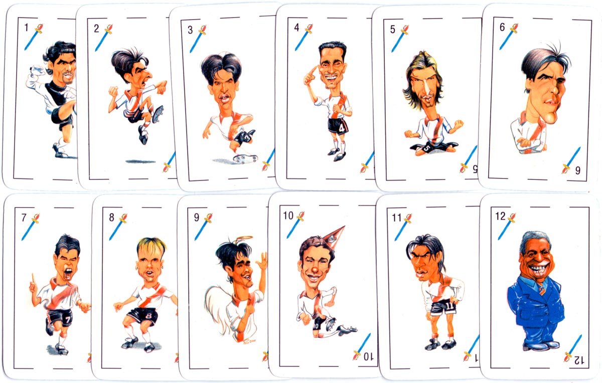 “Desafio” playing cards with football player caricatures, c.2000