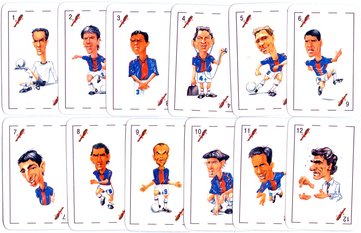 “Desafio” playing cards with football player caricatures, c.2000