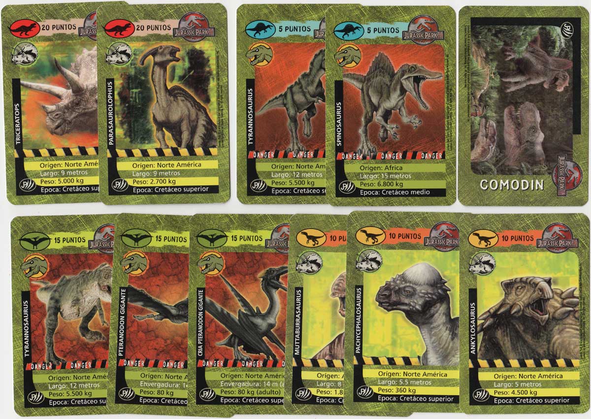 Jurassic Park card game made in Argentina, 2004