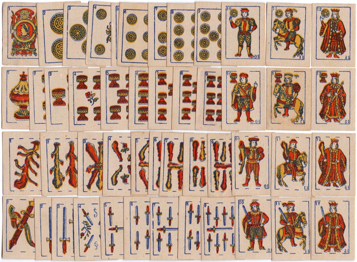 anonymous miniature or toy playing cards produced in Argentina, 1920s