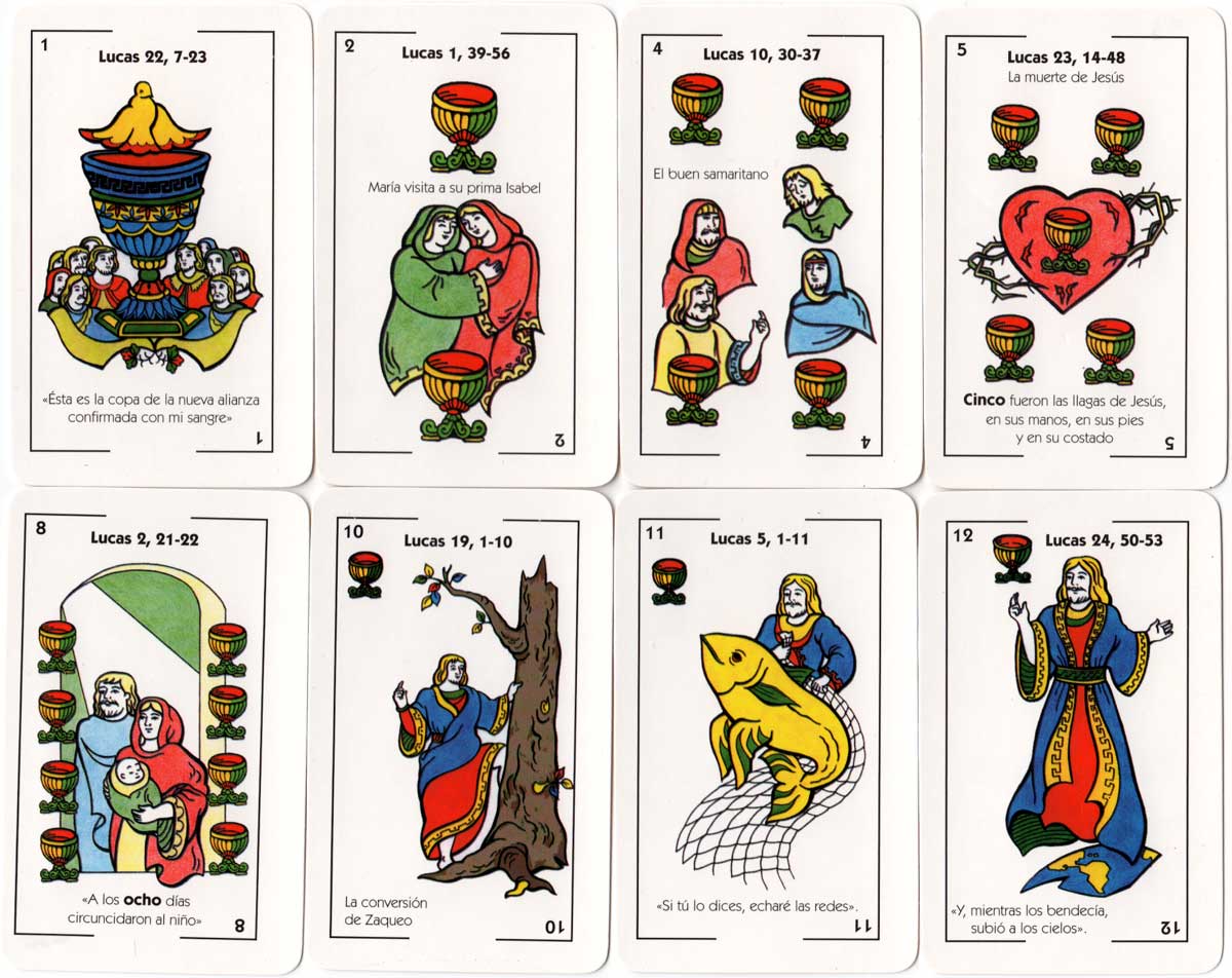 Naipes Cristianos Spanish-suited playing cards by Juan Carlos Pisano, 2002