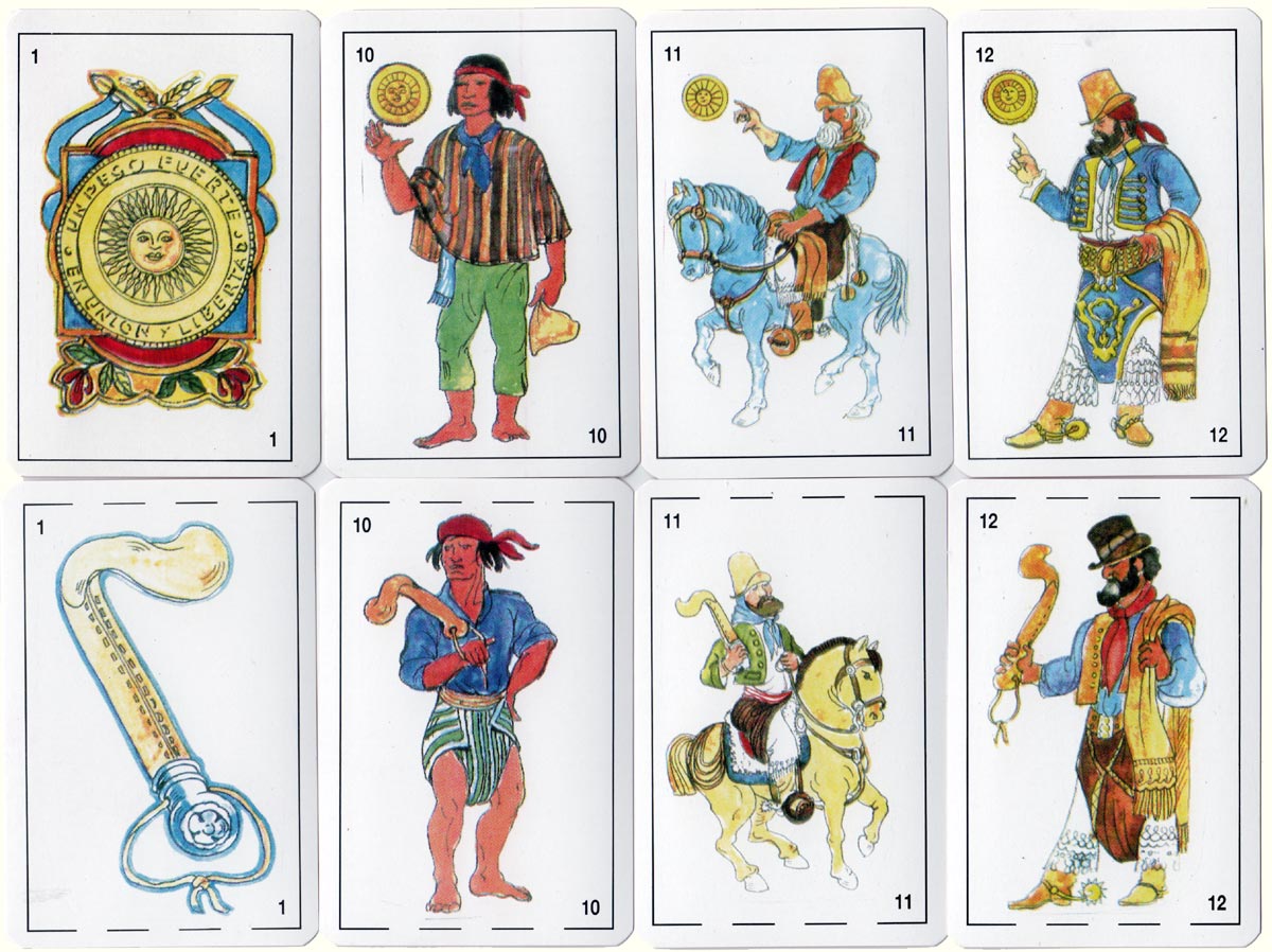 Gaucho playing cards with non-standard suit symbols