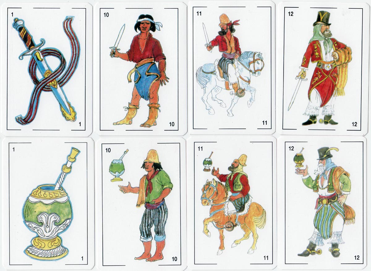 Gaucho playing cards with non-standard suit symbols