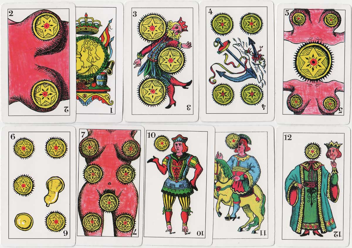 Hand-drawn semi-erotic playing cards by Lautaro Fiszman ‘El Tripero’, 2002