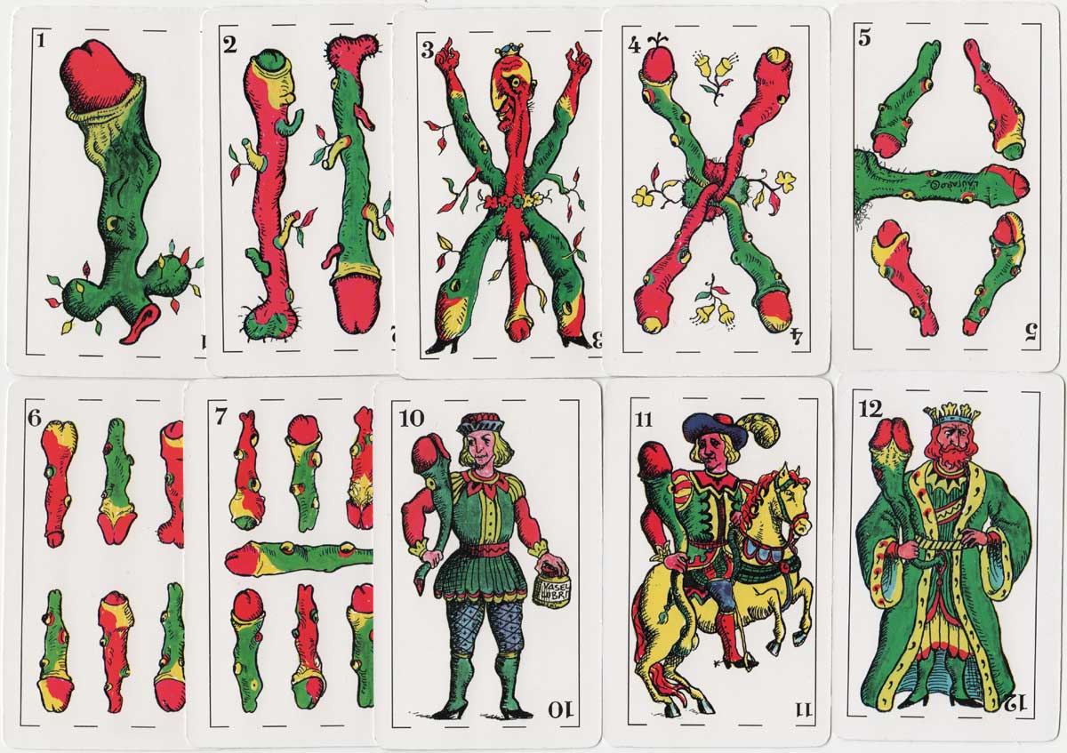 Hand-drawn semi-erotic playing cards by Lautaro Fiszman ‘El Tripero’, 2002