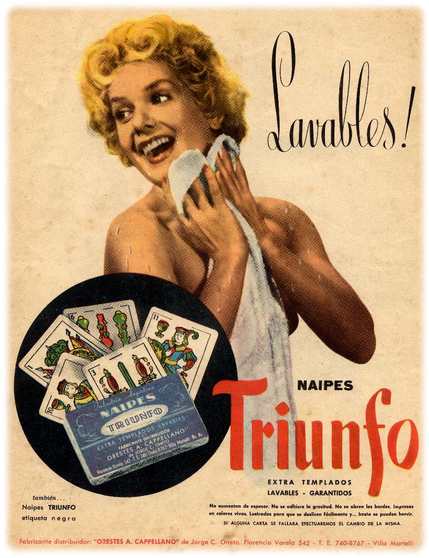 advert for Naipes Triunfo, c.1950-55