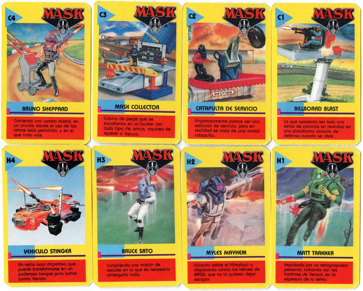 Mask card game published by Cromy, Argentina, 1988