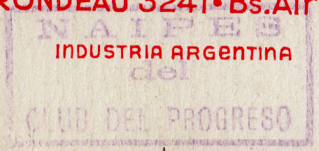 Club del Progreso stamp on ace of hearts, c.1940