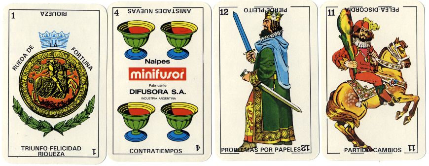 Buena Suerte Cartomancy cards published by Difusora S.A., Argentina, c.1980 Buena Suerte Cartomancy cards published by Difusora S.A., Argentina, c.1980