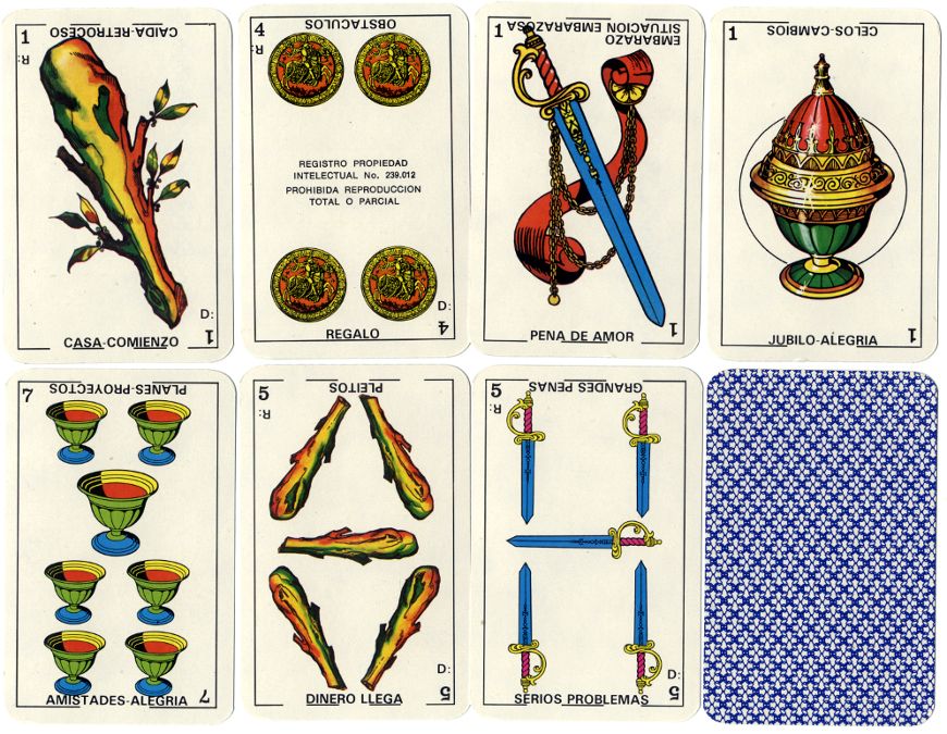 Buena Suerte Cartomancy cards published by Difusora S.A., Argentina, c.1975 Buena Suerte Cartomancy cards published by Difusora S.A., Argentina, c.1975