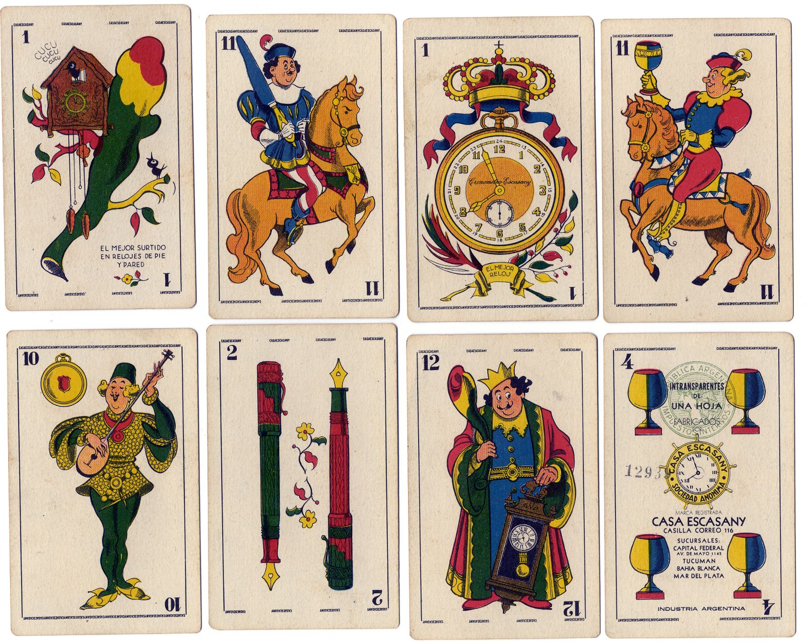 Naipes Casa Escasany ~ promotional playing cards from Argentina, 1930s