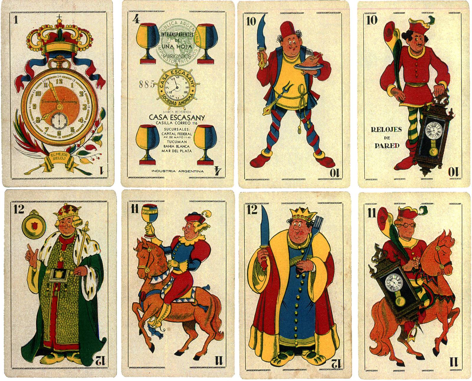 Naipes Casa Escasany, promotional playing cards, Buenos Aires, 1930s Naipes Casa Escasany, promotional playing cards, Buenos Aires, 1930s