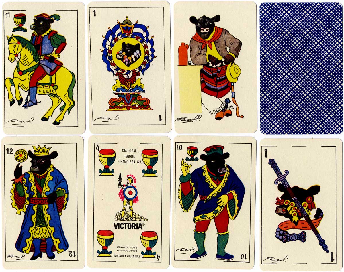 Angus playing cards designed by Gustavo A. Pueyrredón, c.1975