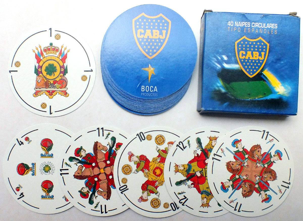 Circular version of Naipes Feroleto for CABJ football club, BOCA Productos, made by Los Remos S.R.L, 2005