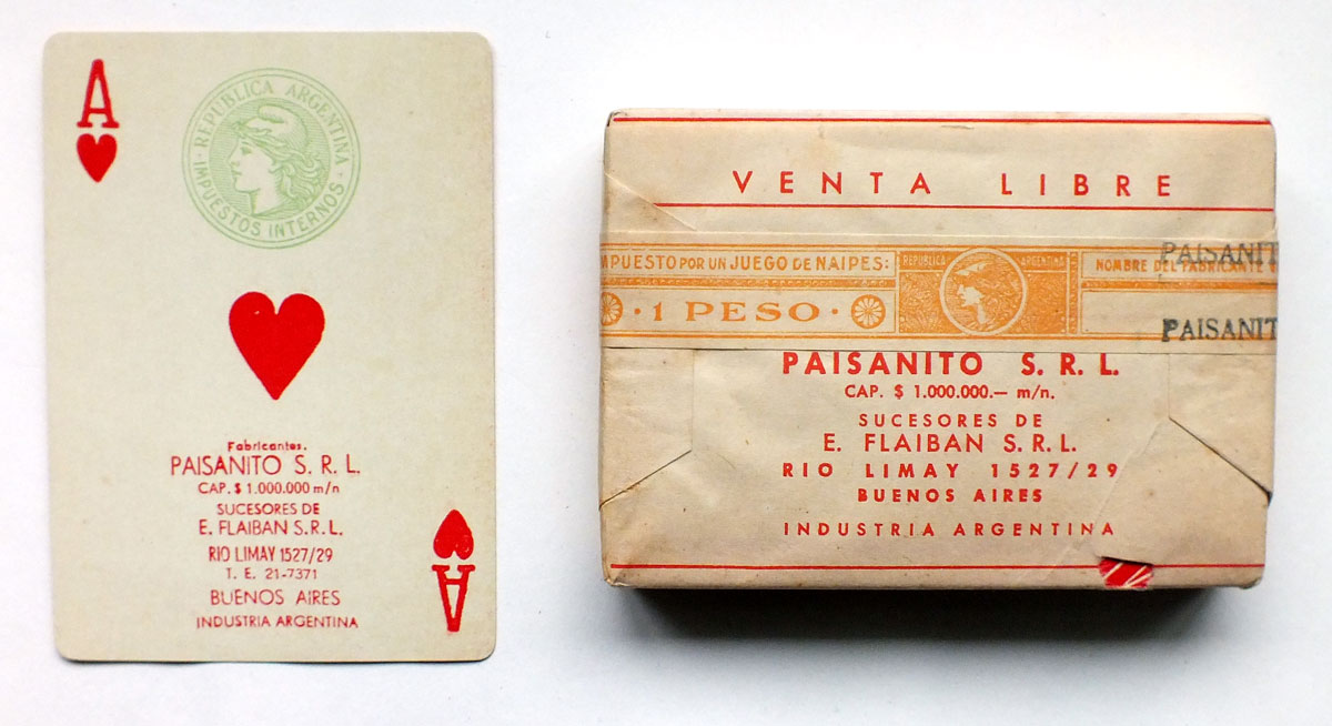 Poker Tela de Araña manufactured by Flaiban during the Paisanito S.R.L. period in c.1952-53