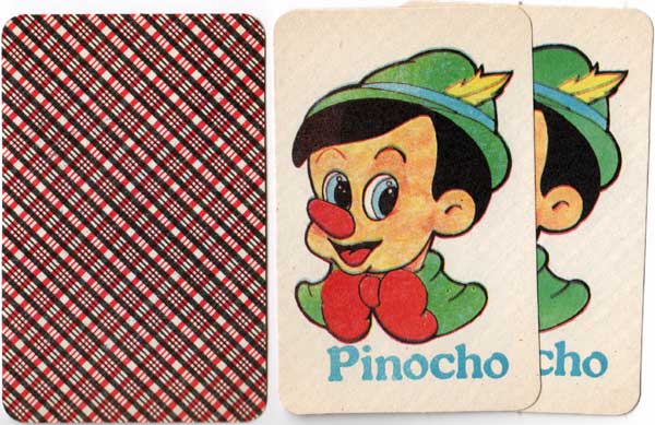 Pinocho children’s playing cards published by Editorial Gráfica Flores c.1975