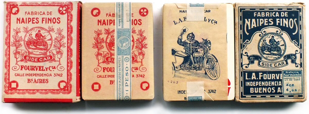 Naipes Side Car, manufactured by Luis A. Fourvel y Cía, Buenos Aires Naipes Side Car, manufactured by Luis A. Fourvel y Cía, Buenos Aires