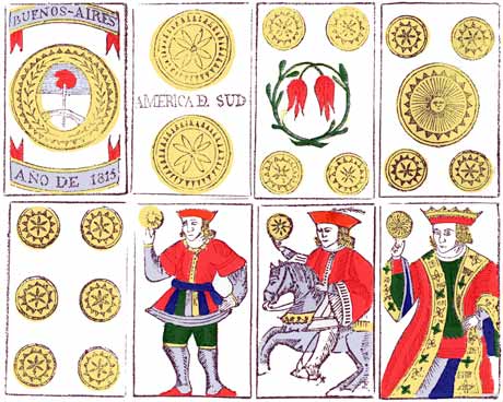 Playing cards made in Buenos Aires, 1815