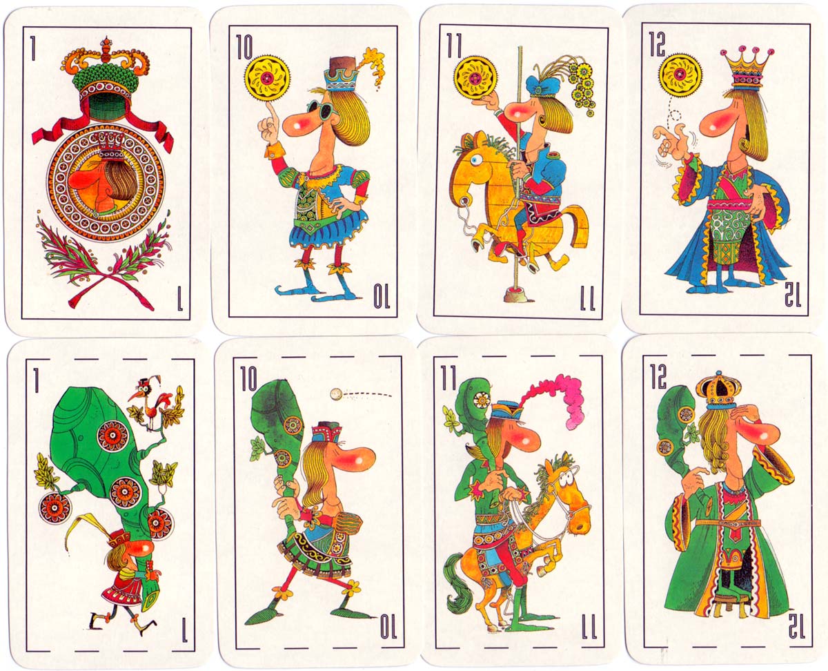 Humorous playing cards designed by Carlos Garaycochea, Buenos Aires, c.2002