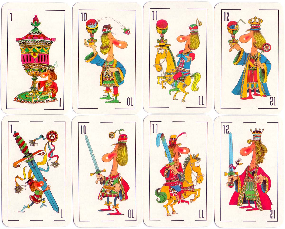 Humorous playing cards designed by Carlos Garaycochea, Buenos Aires, c.2002