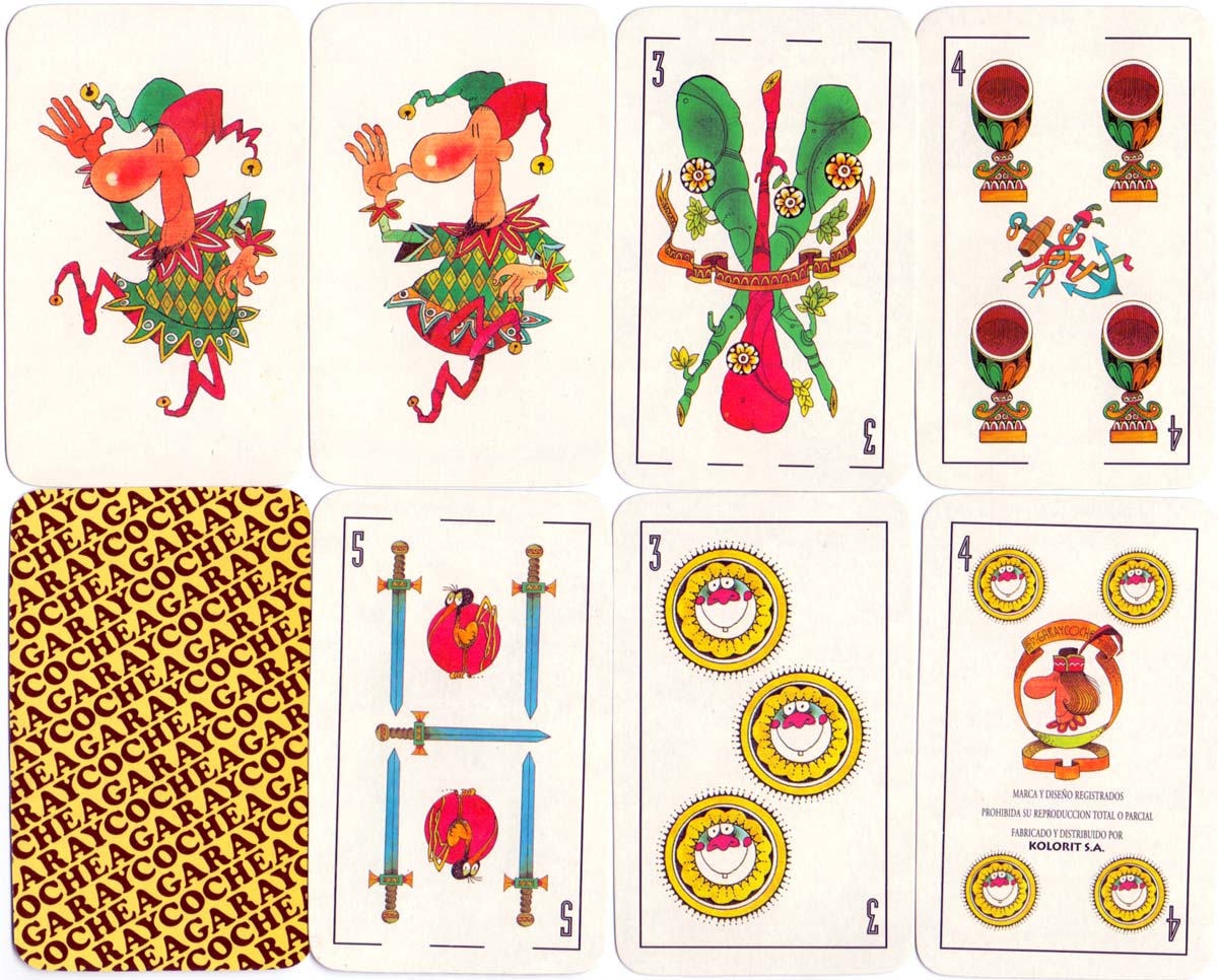 Humorous playing cards designed by Carlos Garaycochea, Buenos Aires, c.2002