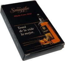 box from Old Smuggler Whisky playing cards manufactured by Gráfica 2001, Argentina