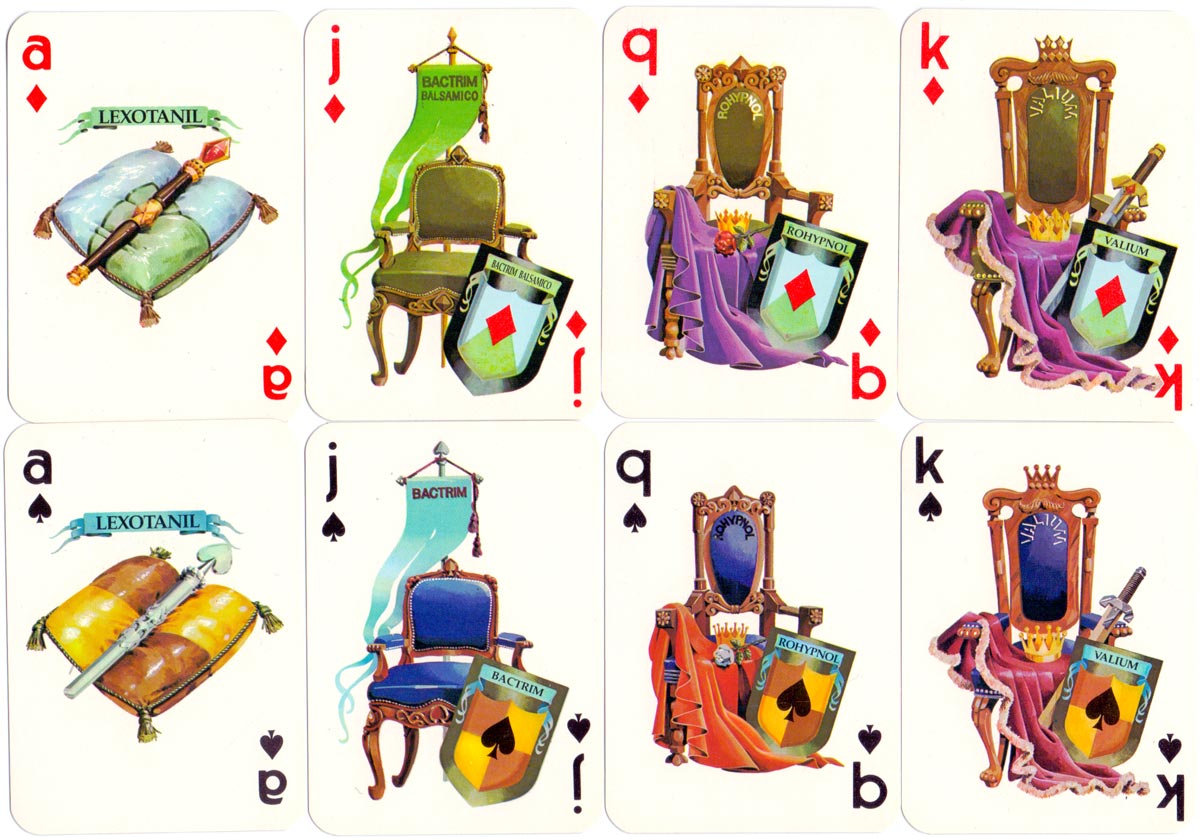 Roche Advertising Playing Cards, Argentina, 1980s Roche Advertising Playing Cards, Argentina, 1980s