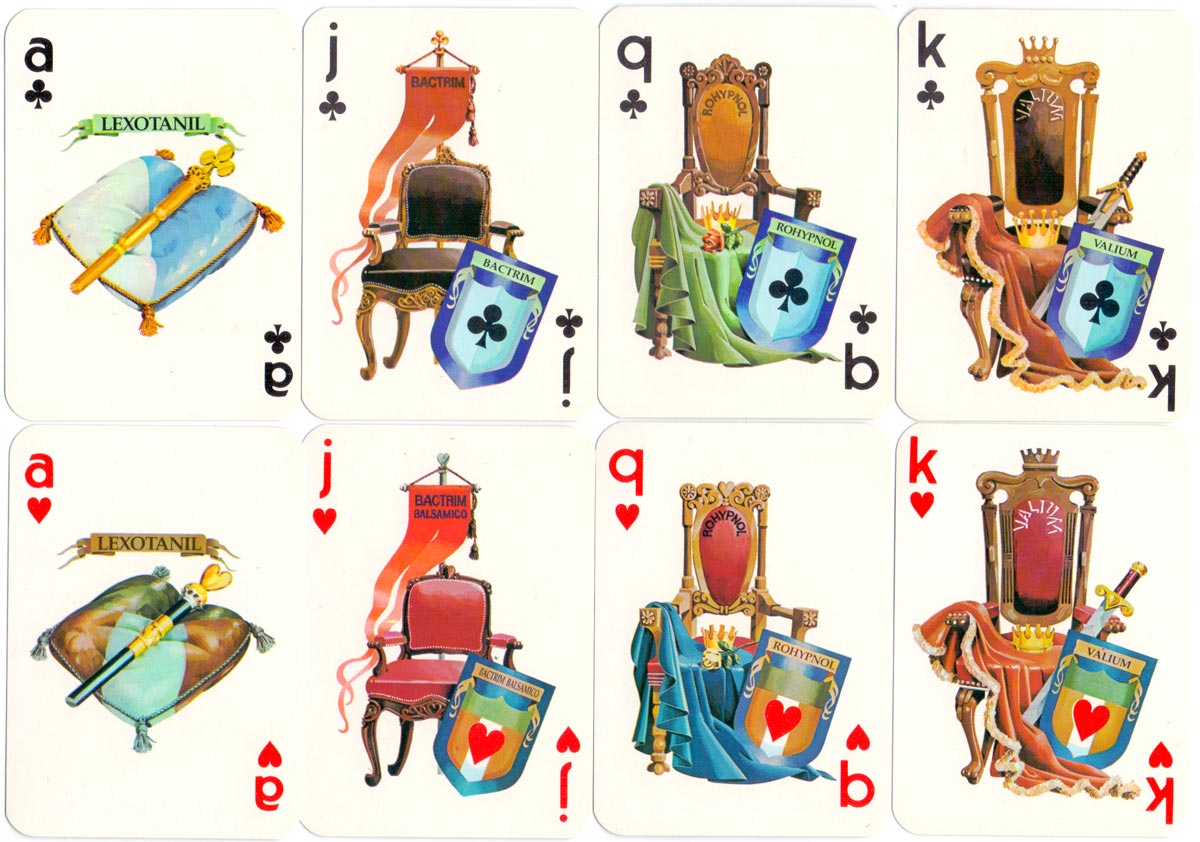 Roche Advertising Playing Cards, Argentina, 1980s Roche Advertising Playing Cards, Argentina, 1980s