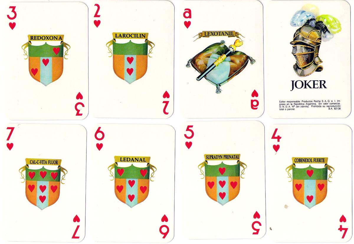 Roche Advertising Playing Cards, Argentina, 1980s Roche Advertising Playing Cards, Argentina, 1980s