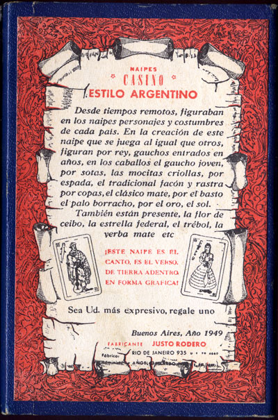 Box from Naipes Casino Estilo Argentino, c.1955 Box from Naipes Casino Estilo Argentino, c.1955
