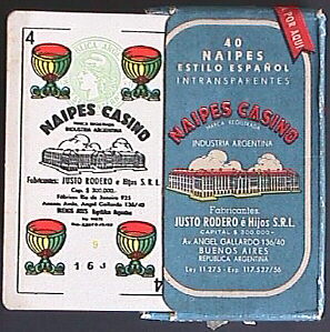 Justo Rodero Naipes Casino four of cups, c.1960