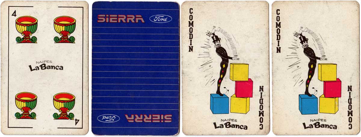 48-card deck produced by Naipes La Banca for Ford Sierra, c.1982