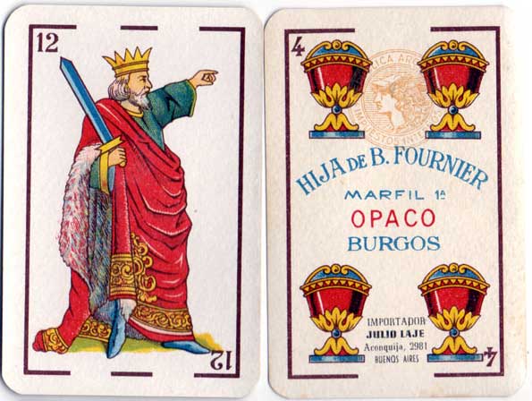 'Marfil 1ª' playing cards by Hija de B. Fournier, Burgos