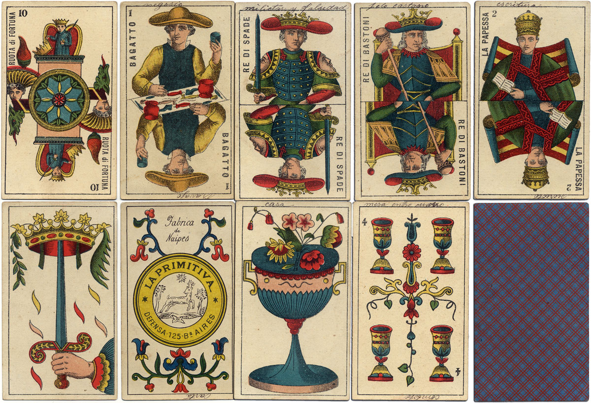 Piedmontese tarot by La Primitiva, Bs As, c.1890